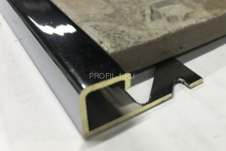 Латунный окантовочный П-профиль квадрат LUP 1008 OC 10 хром 2,7м