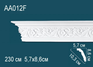 Потолочный плинтус гибкий с рисунком Перфект AA012F полиуретан 86х103х57 мм 230 см