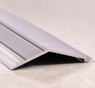 Разноуровневый порог алюминиевый 45х15 мм ПО-45х15 серебро матовое 2,7 м