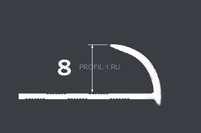 Алюминиевый профиль для плитки С-образный 8 мм PV16-24 белый Ral 9016 2,7 м Алюминиевый профиль для плитки С-образный 8 мм PV16-24 белый Ral 9016 2,7 м