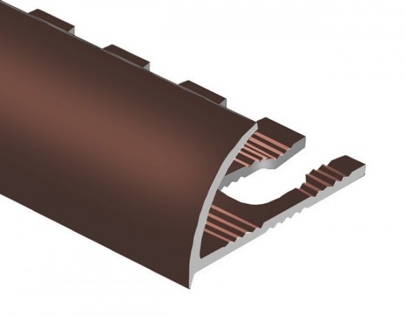 Профиль для плитки С-образный алюминий гибкий 8 мм PV19-10 коричневый матовый 2,7 м