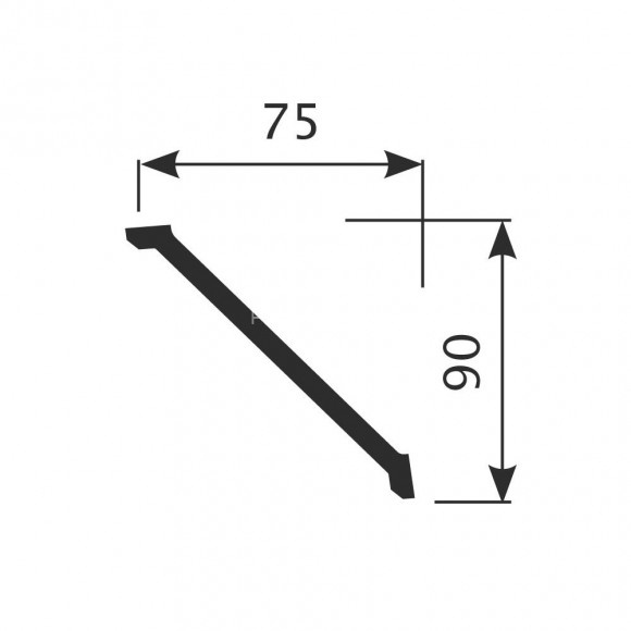 Потолочный плинтус Cosca KX-031 белый полистирол 75х90 мм 2м