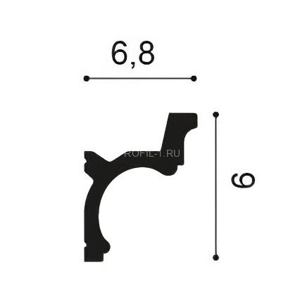 Потолочный плинтус Orac Decor Purotouch C328 белый из полиуретана 68х90 мм 200 см