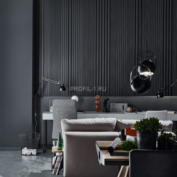 Реечная настенная панель VOX LINERIO S-LINE антрацит 2650х122х12 мм Реечная настенная панель VOX LINERIO S-LINE антрацит 2650х122х12 мм