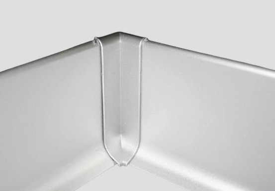 Фурнитура для плинтуса Евротрим L-40 алюминий уголок внутренний серебро