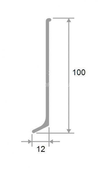 Алюминиевый плинтус напольный 100 мм 3 метра серебро Алюминиевый плинтус напольный 100 мм 3 метра серебро