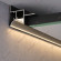 Алюминиевый потолочный теневой профиль с LED подсветкой ПТС-207 черный матовый 2,7 м