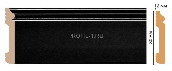 Плинтус напольный DECOMASTER D005-195ДМ (79x13x2400) с кабель-каналом Черный глянец
