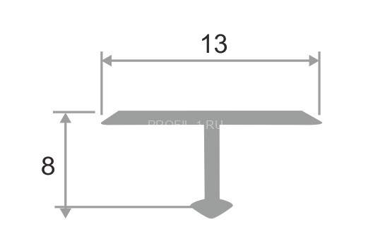 Т-образный профиль 13 мм алюминий ПТ-13 белый муар 2,7 м