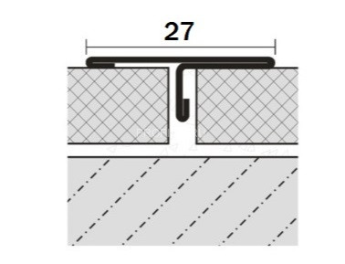 Т-образный профиль нержавеющая сталь ST210-1B-27W серебро глянец 2,7 м
