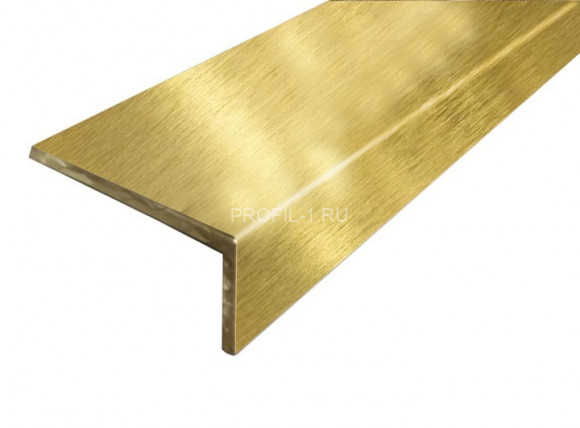 Латунный уголок разнополочный PL 20x10 OS 20х10 шлифованный 3м