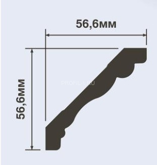 Потолочный плинтус HiWood A1080 белый 56,6х56,6 мм 200 см Потолочный плинтус HiWood A1080 белый 56,6х56,6 мм 200 см