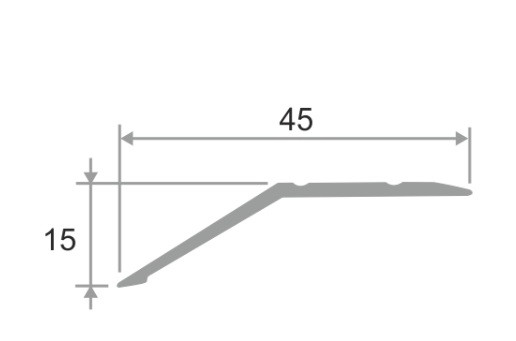 Разноуровневый порог алюминиевый 45х15 мм ПО-45х15 золото матовое 2,7 м
