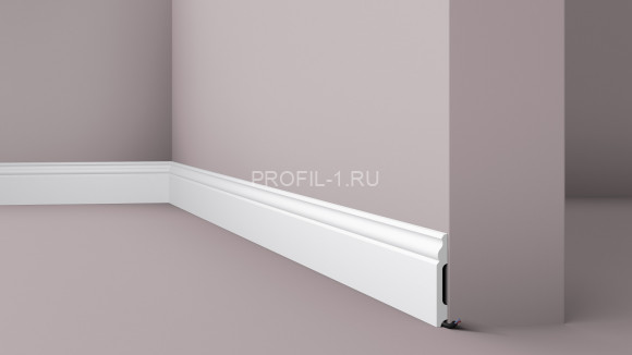 Напольный плинтус NMC Wallstyl FB2 белый полистирол 12х100 мм 2м