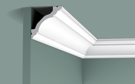 Гибкий потолочный плинтус Orac Decor Purotouch C213F белый полиуретан 80х80 мм 2м