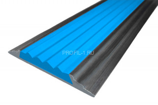 Алюминиевый порог одноуровневый противоскользящий 46 мм АП-46 без покрытия голубой 2,0 м