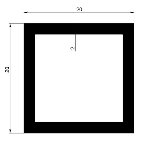 Алюминиевый бокс анодированный 20х20х2 мм 3м серебро Алюминиевый бокс анодированный 20х20х2 мм 3м серебро