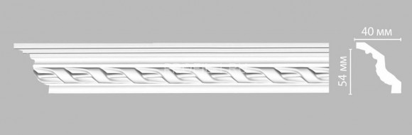 Плинтус потолочный гибкий FLEXIBLE 54х40х2400 мм Decomaster 95081 FL из полиуретана белый под покраску Плинтус потолочный гибкий FLEXIBLE 54х40х2400 мм Decomaster 95081 FL из полиуретана белый под покраску