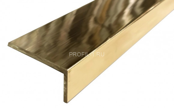 Латунный уголок разнополочный PL 20x10 ON 20х10 полированный 3м