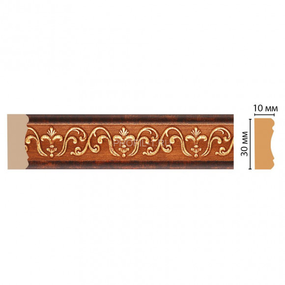 Молдинг DECOMASTER 165-767 (30x10x2400) цвет Красное дерево с золотом Молдинг DECOMASTER 165-767 (30x10x2400) цвет Красное дерево с золотом