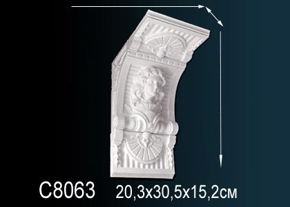 Декоративная консоль Perfect C8063 белый полиуретан 305х152х201 мм