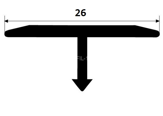 Латунный Т-образный профиль 26 мм ЛТ-26 антик 270 см
