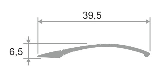 Разноуровневый порог алюминиевый с рифлением 39 мм ПО-39х6 серебро глянец 2,7 м