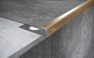 П-профиль из нержавеющей стали окантовочный 12 мм FP 12 GS золото сатинированное 270 см