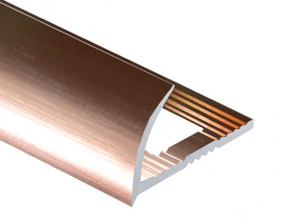 Профиль С-образный алюминий для плитки 10 мм PV08-15 eco розовый блестящий 2,7 м