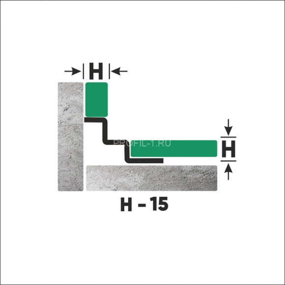 Профиль из нержавеющей стали угловой внутренний закладной лесенкой 15 мм FW 15 S сатинированная сталь 270 см