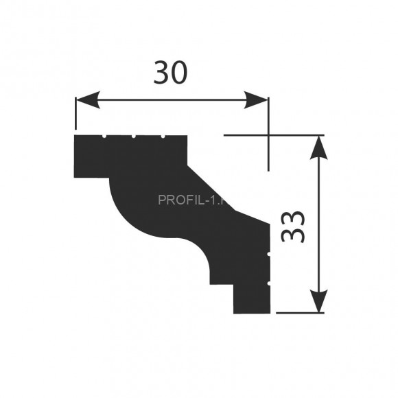 Потолочный плинтус Cosca KX-047 белый полистирол 30х33 мм 2м