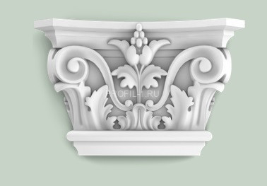 Капитель пилястры Orac Decor K201 белая полиуретан 150х230 мм