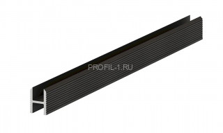 Теневая рейка алюминиевая под панели и керамогранит Laconistiq Dual черный муар 8.6х12х3000 мм вставка FLEX в комплекте зазор 6 мм