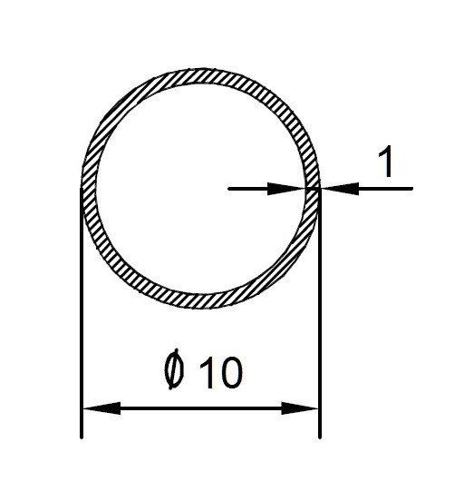 Алюминиевая труба анодированная 10х1 мм 3м серебро Алюминиевая труба анодированная 10х1 мм 3м серебро