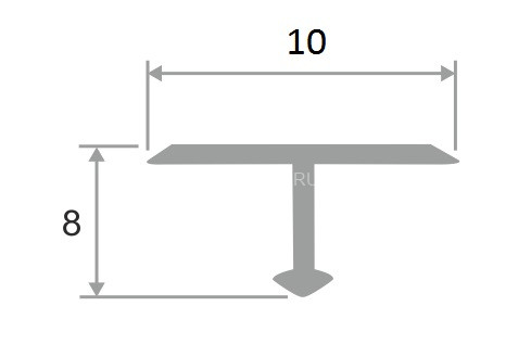 Т-профиль латунь 10 мм ЛПТ-10 старая бронза 2,7 м Т-профиль латунь 10 мм ЛПТ-10 старая бронза 2,7 м