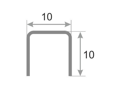 П-образный профиль из нержавеющей стали SU101 серебро глянец браш 2,7 м