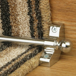 Латунный ковродержатель на ступени TTO 9 OC D = 9 хром Латунный ковродержатель на ступени TTO 9 OC D = 9 хром