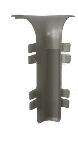 Уголок внутренний для плинтуса ПТ-80 ПВХ серебро