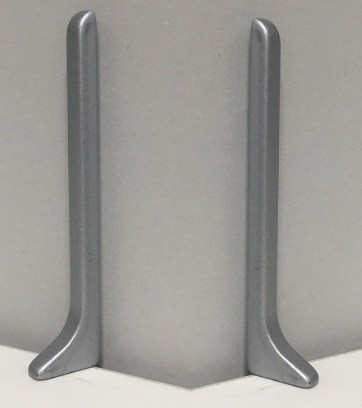 Комплект заглушек для плинтуса ПТ-60 металл серебро