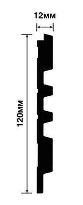 Стеновая панель Hiwood LV121 NP белая 120х12 мм 2,7 м