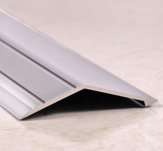 Разноуровневый порог алюминиевый 45х15 мм ПО-45х15 серебро глянец 2,7 м