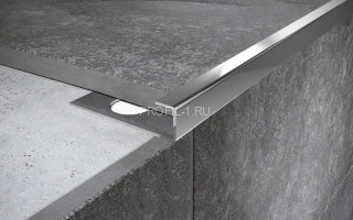 П-профиль из нержавеющей стали окантовочный 15 мм FP 15 P полированная сталь 270 см