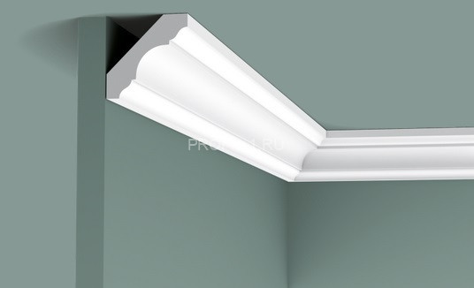 Гибкий потолочный плинтус Orac Decor Purotouch C215F белый полиуретан 47х47 мм 2м