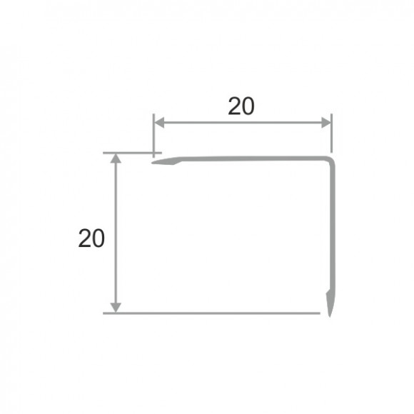 Алюминиевый уголок 20х20 мм ПН-20х20 антрацитово-серый 2.7 м