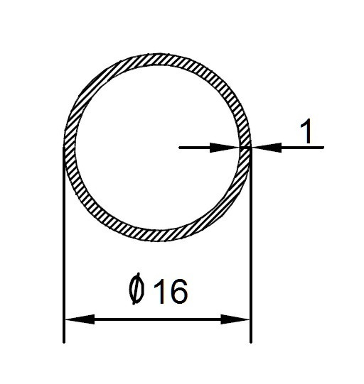 Алюминиевая труба анодированная 16х1 мм 3м серебро Алюминиевая труба анодированная 16х1 мм 3м серебро