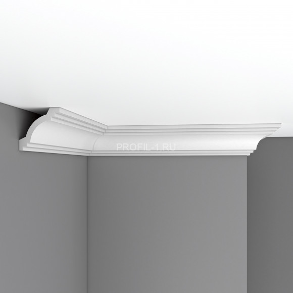 Плинтус потолочный гибкий FLEXIBLE 70х70х2400 мм Decomaster 96257 FL из полиуретана белый под покраску