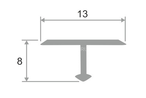 Т-профиль латунь 13 мм ЛПТ-13 полированный 2,7 м Т-профиль латунь 13 мм ЛПТ-13 полированный 2,7 м