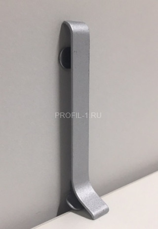 Стык для плинтуса ПТ-60 металл серебро