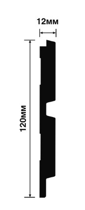 Стеновая панель Hiwood LV123 NP белая 120х12 мм 2,7 м