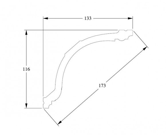 Потолочный плинтус Orac Decor Purotouch C216 белый полиуретан 116х133 мм 2м